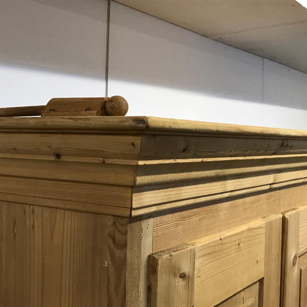 Small Double Antique Pine Wardrobe  View V