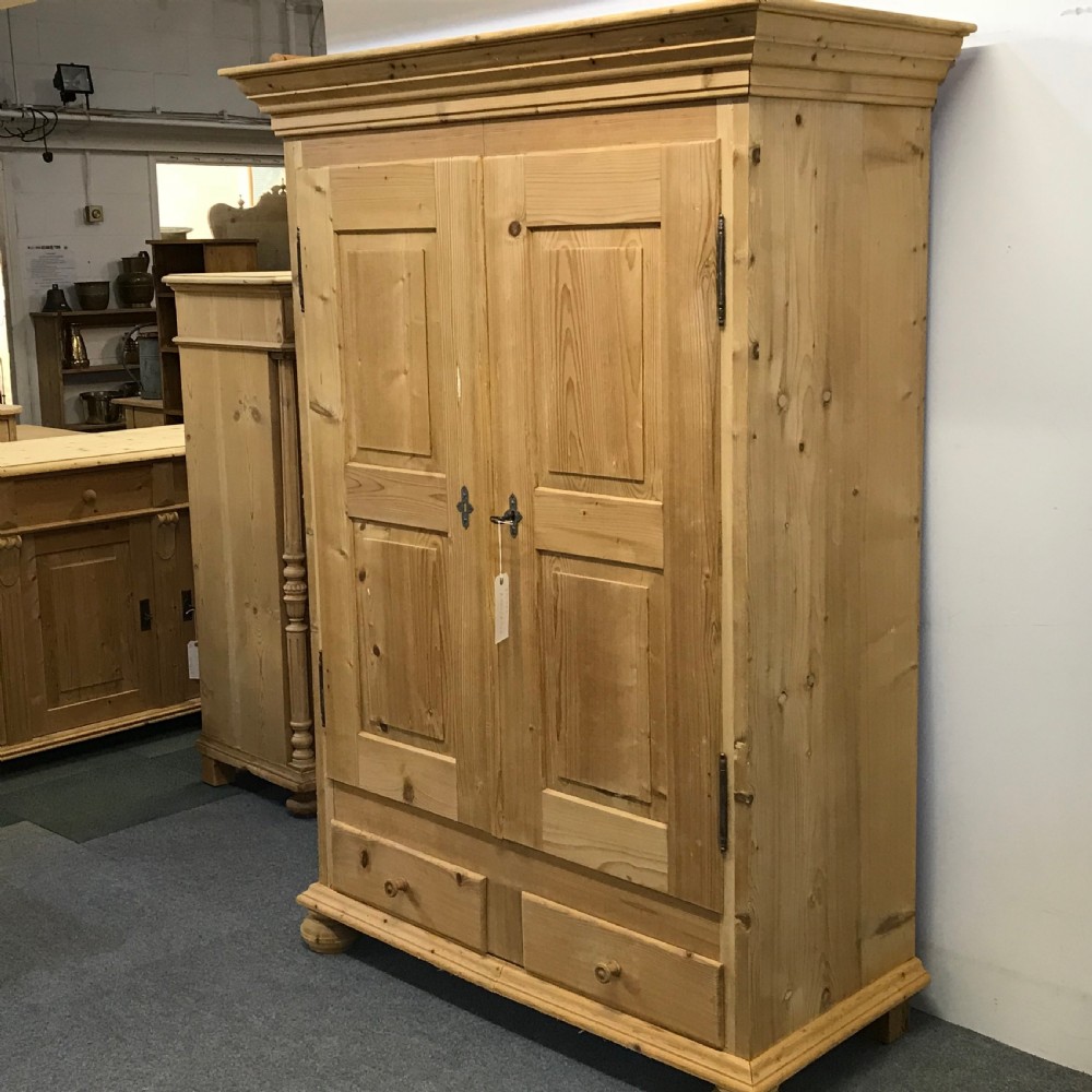 Small Double Antique Pine Wardrobe  View IX