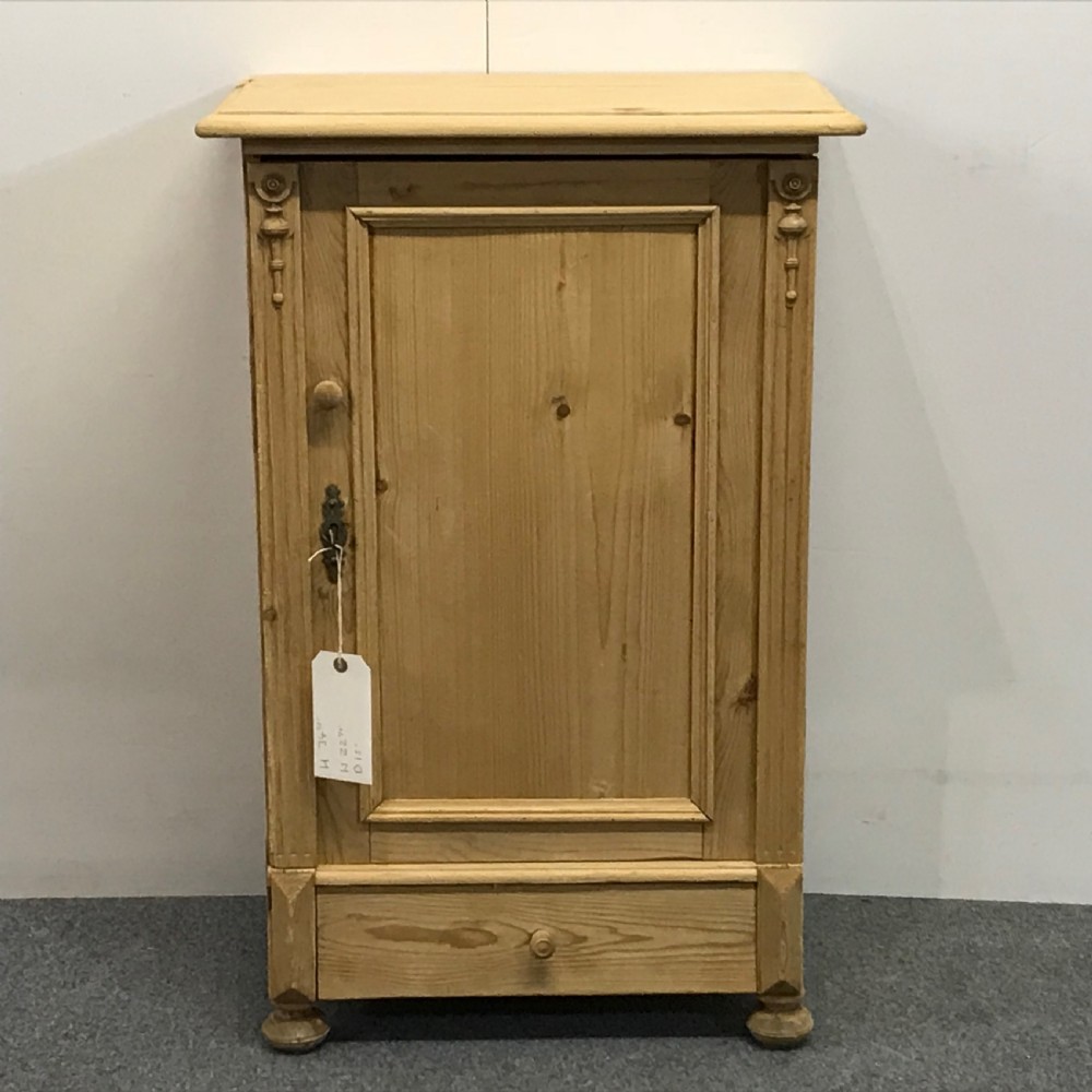 Antique Pine Bedside Book & Lamp Cupboard 