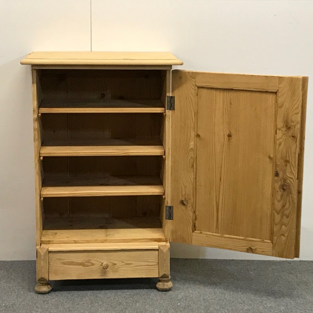 Antique Pine Bedside Book & Lamp Cupboard  View II