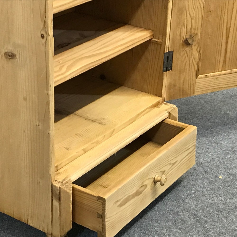 Antique Pine Bedside Book & Lamp Cupboard  View III