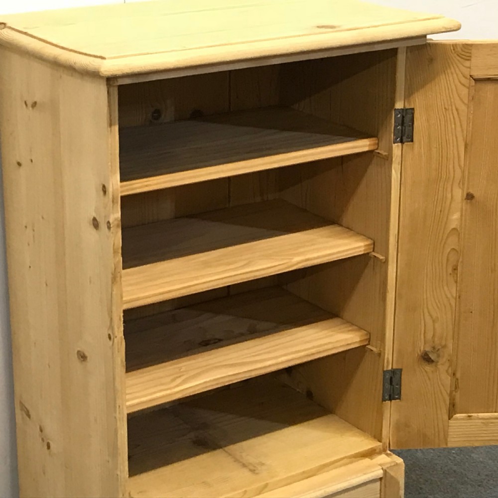 Antique Pine Bedside Book & Lamp Cupboard  View IV
