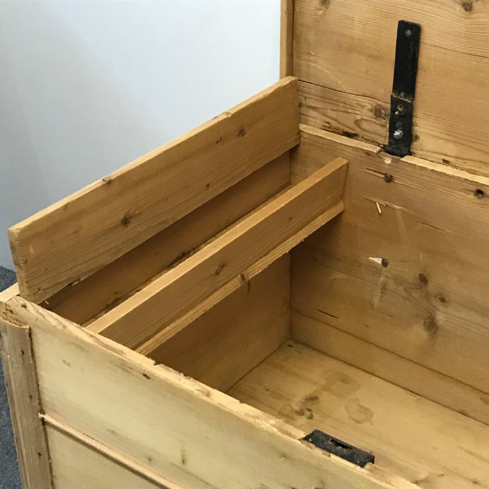 LARGE OLD PINE MULE CHEST C.1900 View VI