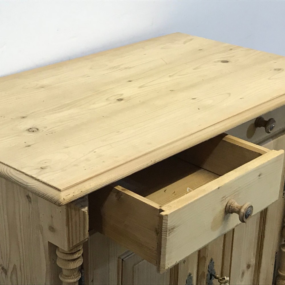 Small Old Pine Bedside Cupboard  View IV