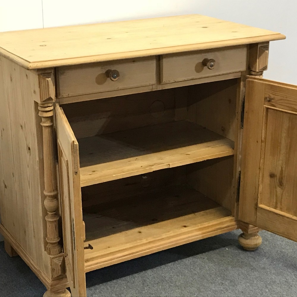 Small Old Pine Bedside Cupboard  View V