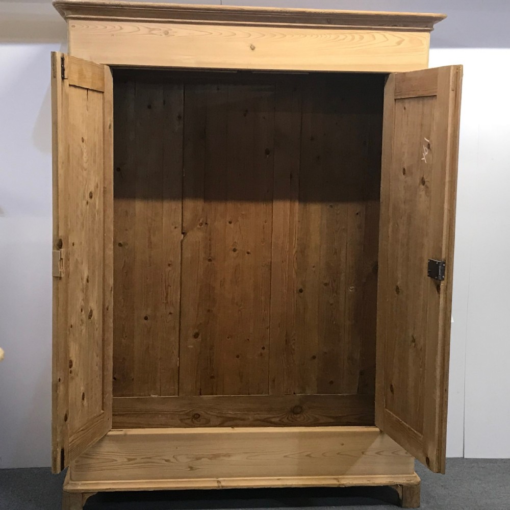 Large Antique Pine Double Wardrobe View II