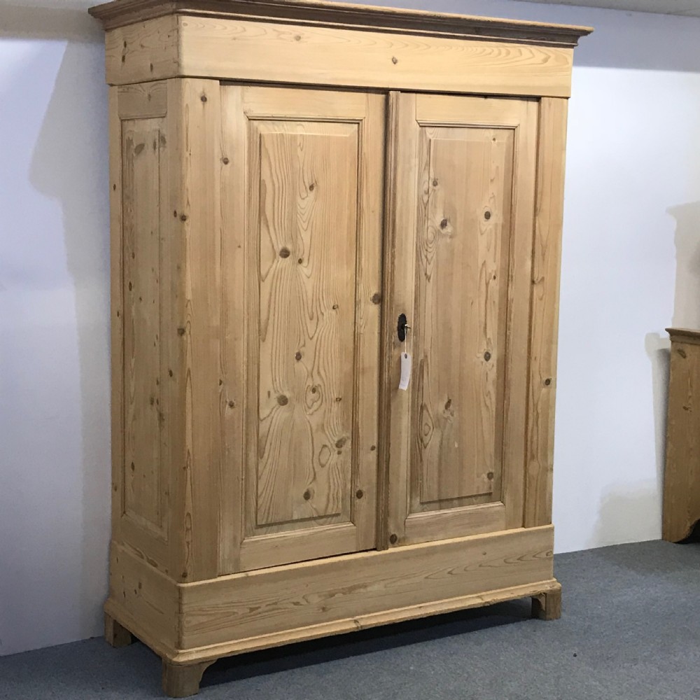 Large Antique Pine Double Wardrobe View IV