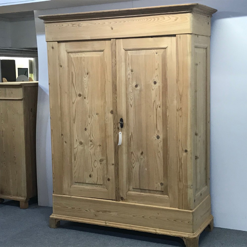 Large Antique Pine Double Wardrobe View V