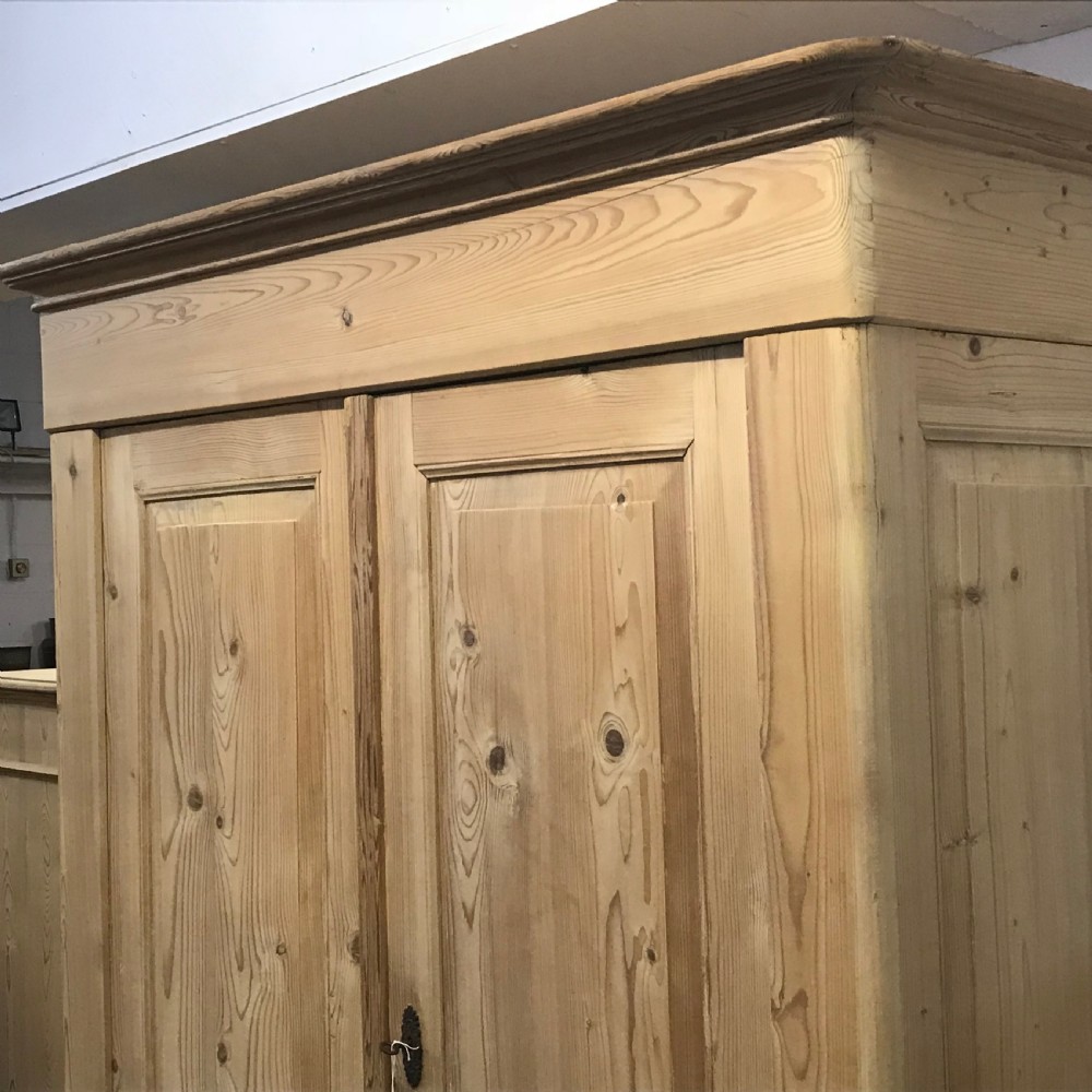Large Antique Pine Double Wardrobe View VI