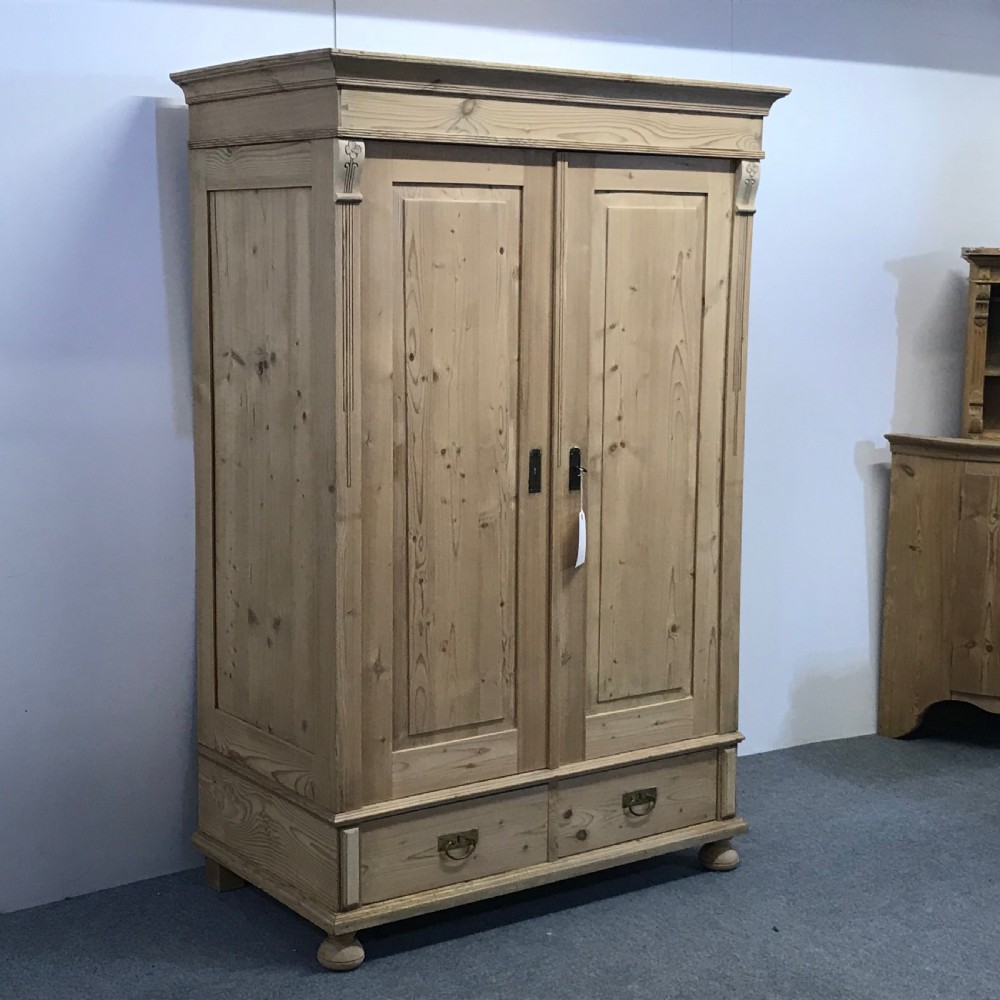Small & Deep Antique Pine Wardrobe which Dismantles  View IV