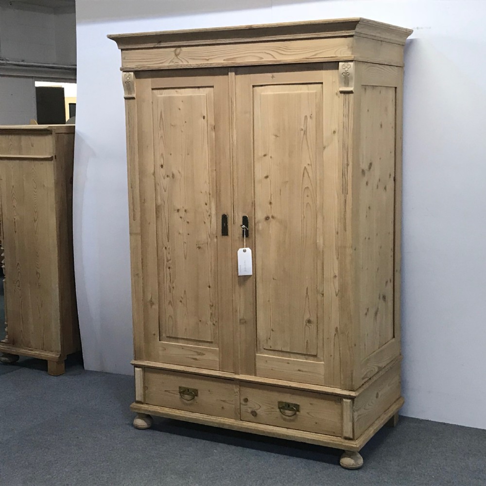 Small & Deep Antique Pine Wardrobe which Dismantles  View V
