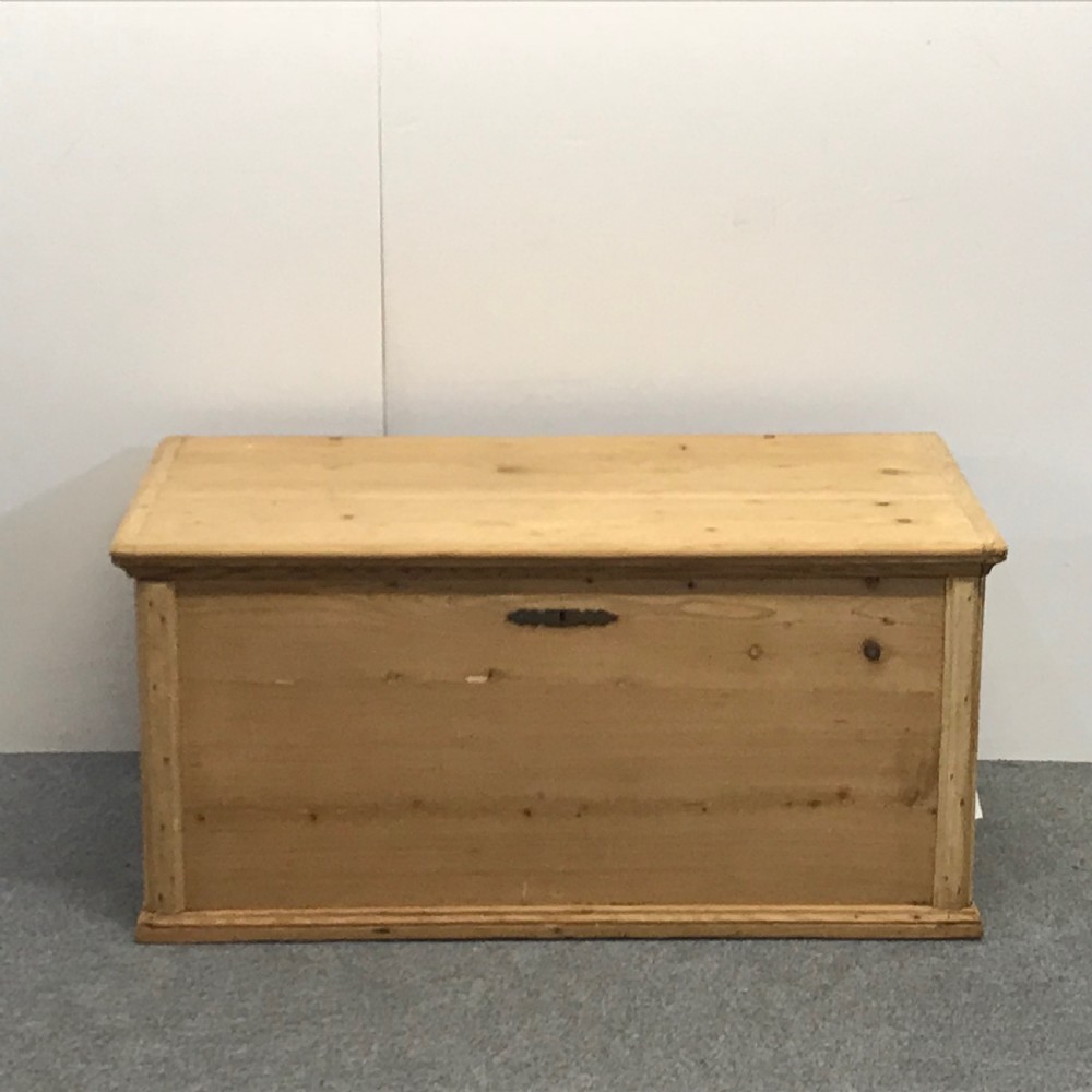Antique Pine Flat Top Blanket Chest c1800's