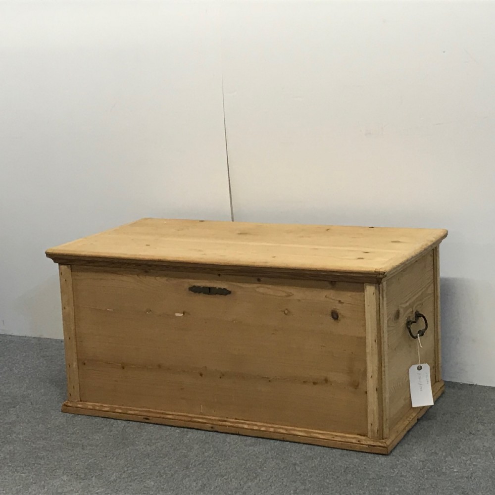 Antique Pine Flat Top Blanket Chest c1800's View III