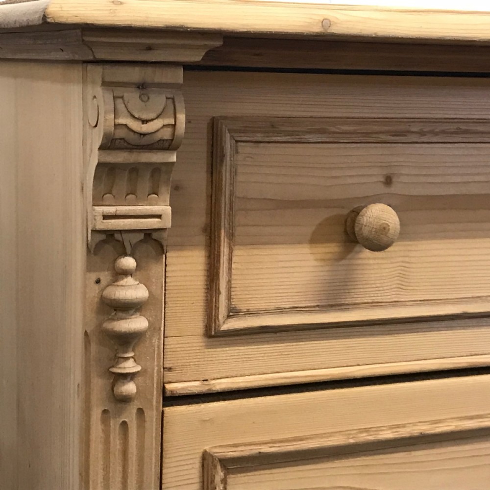 ANTIQUE PINE CHEST OF DRAWERS C.1915 View V
