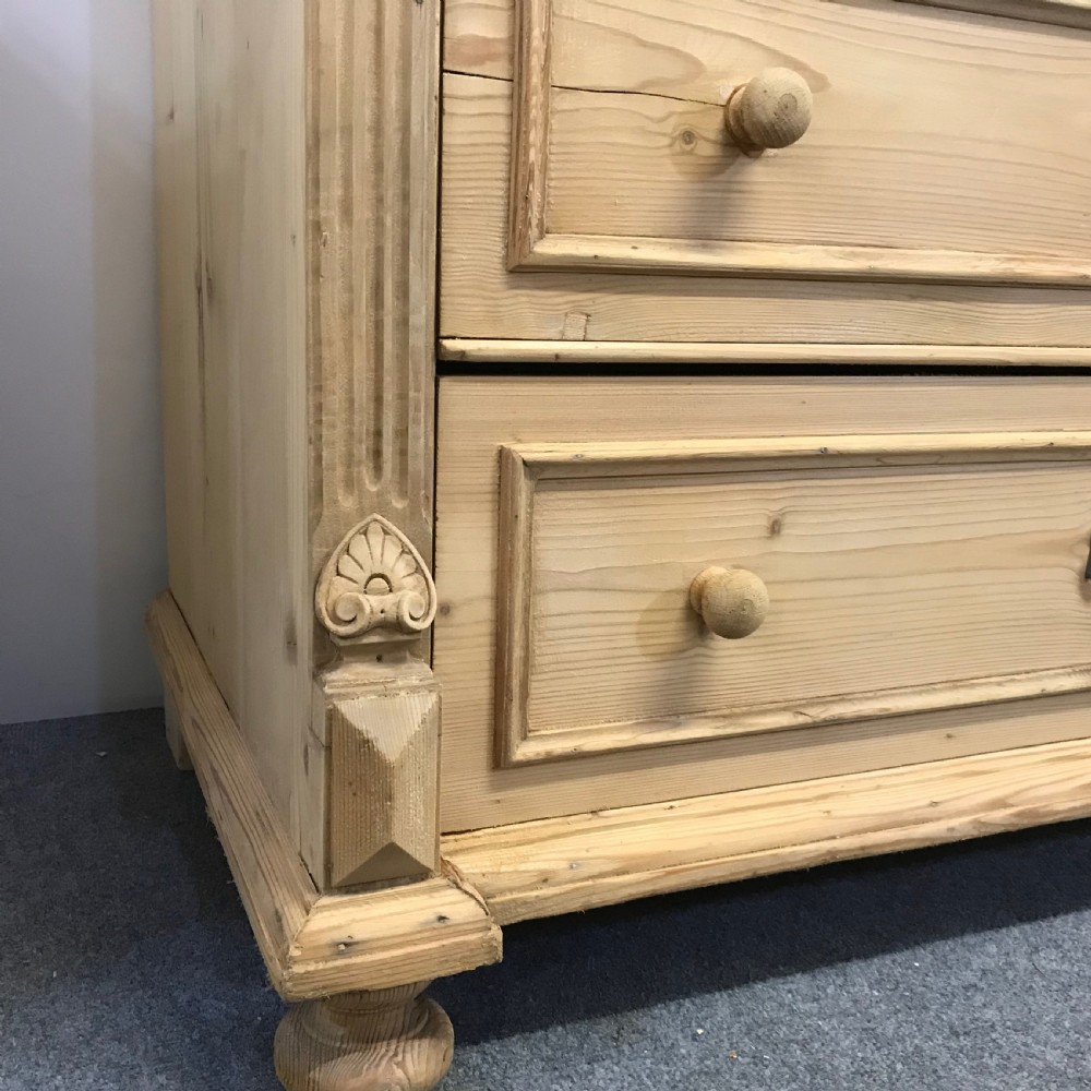 ANTIQUE PINE CHEST OF DRAWERS C.1915 View VI