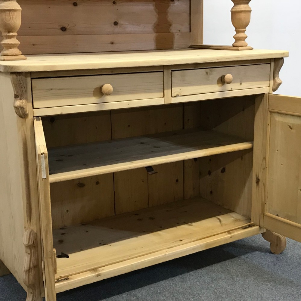 TALL PARTLY GLAZED ANTIQUE PINE DRESSER View VI