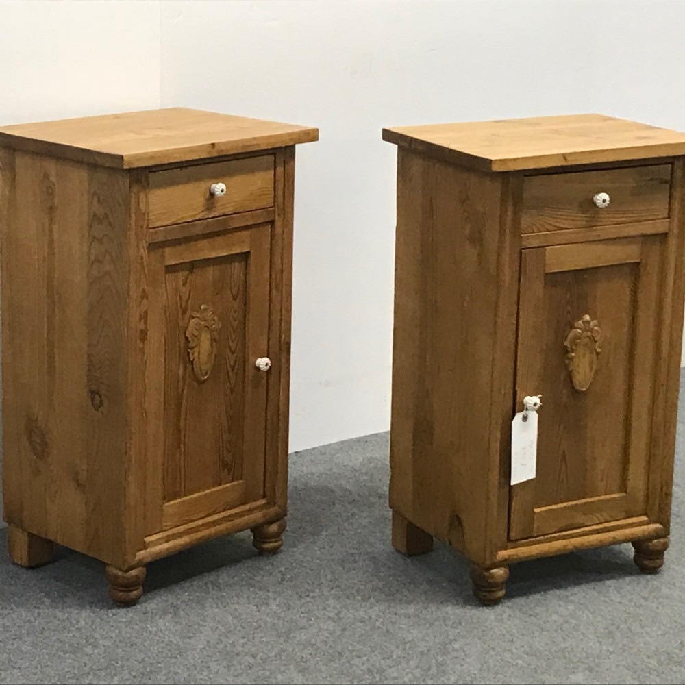 PAIR OF WAXED ANTIQUE PINE BESIDE CUPBOARDS View II