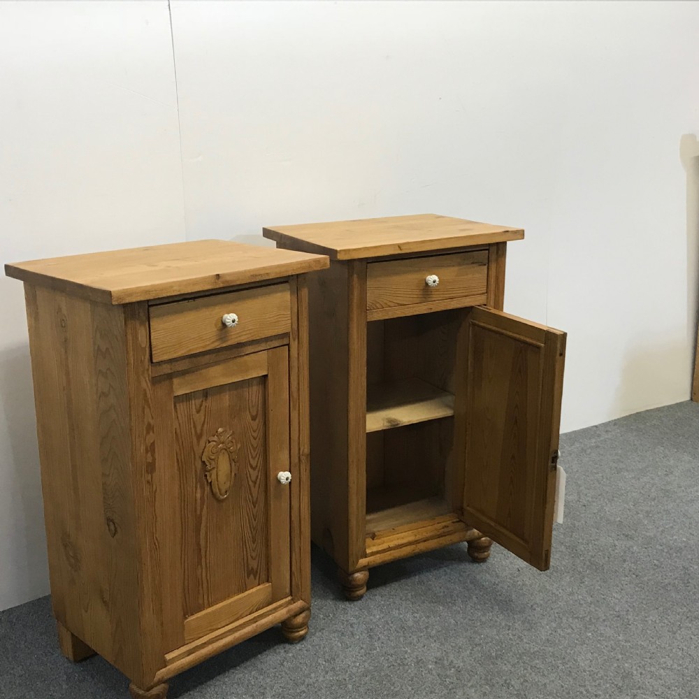 PAIR OF WAXED ANTIQUE PINE BESIDE CUPBOARDS View V