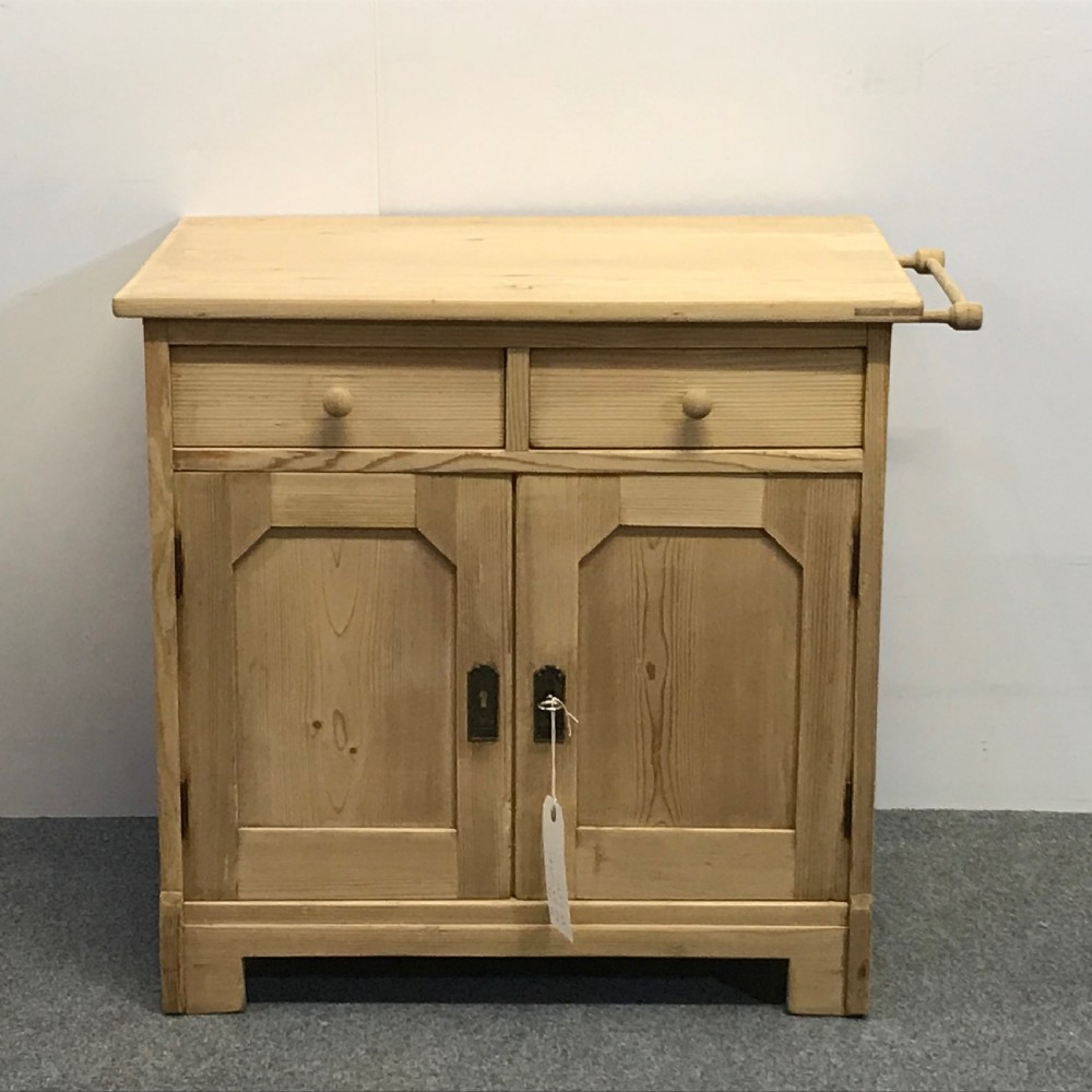 Old Pine Storage Cupboard with Towel Rail & Chopping Board 