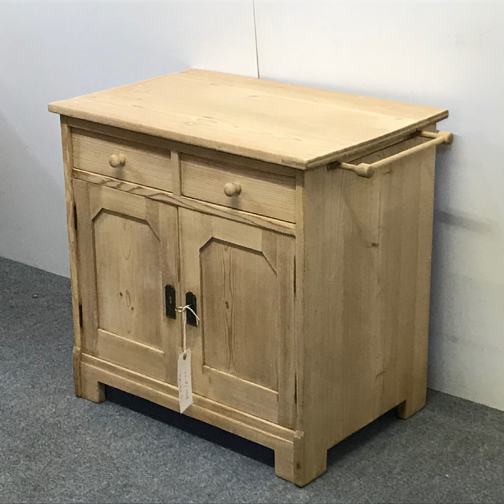 Old Pine Storage Cupboard with Towel Rail & Chopping Board  View III