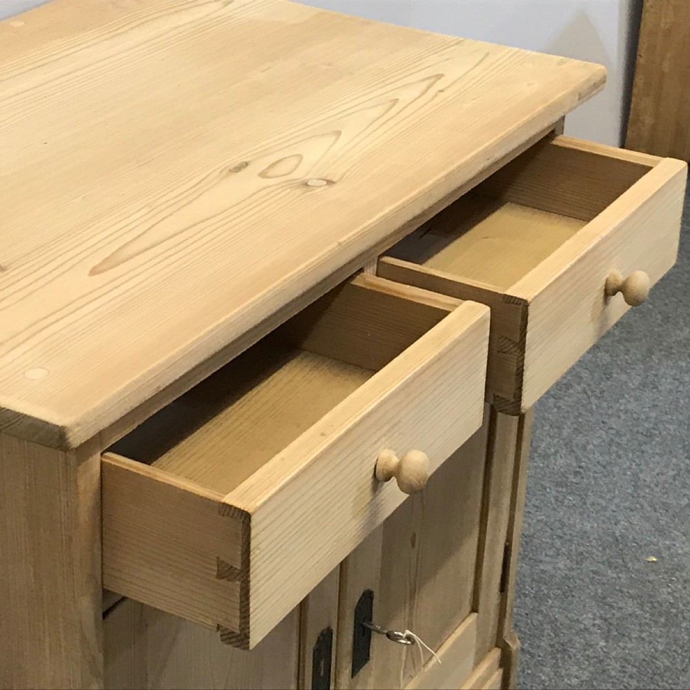 Old Pine Storage Cupboard with Towel Rail & Chopping Board  View V