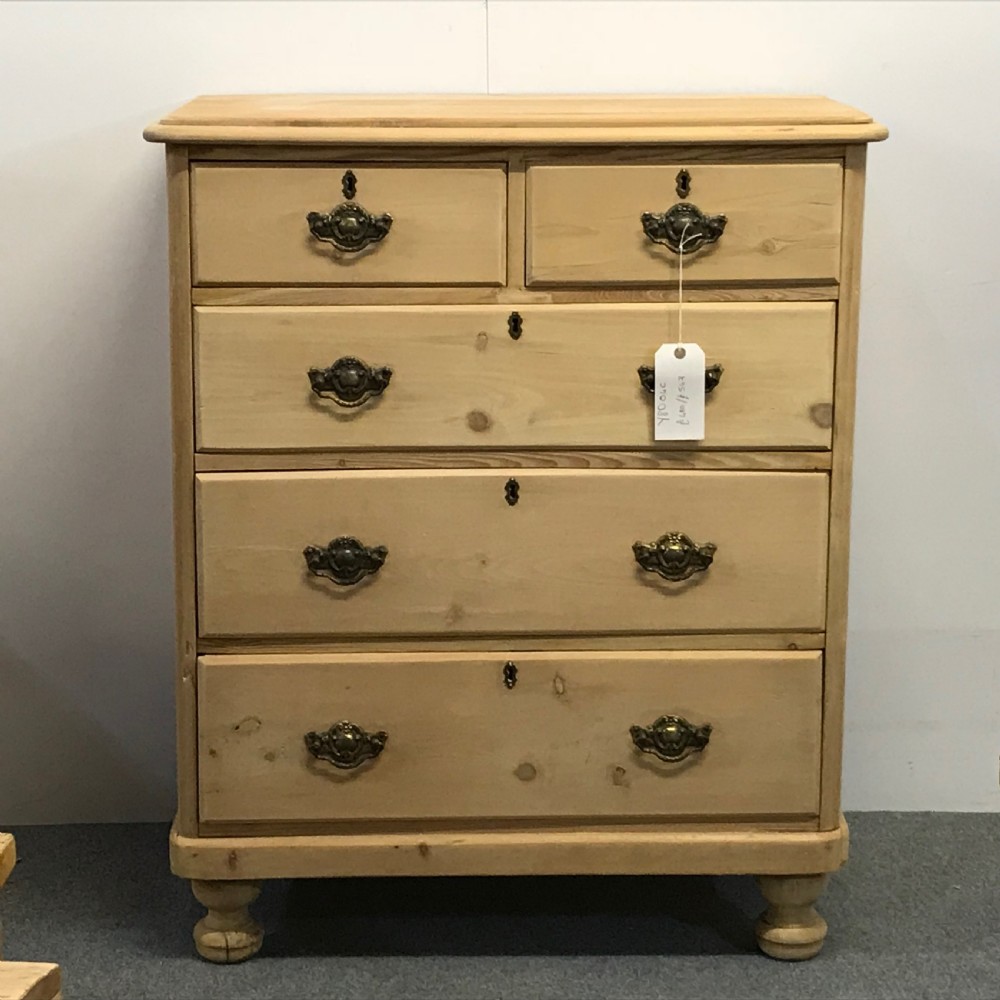 Tall Edwardian Pine Chest of Drawers