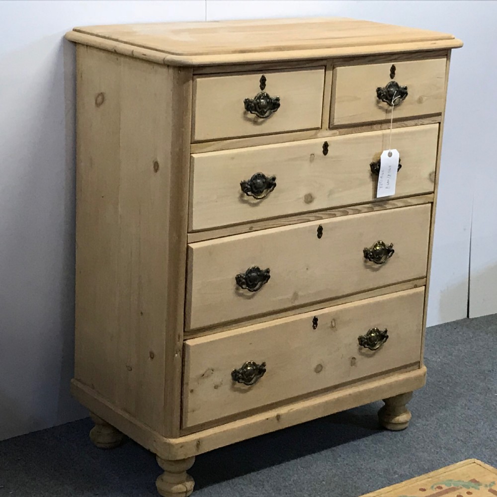 Tall Edwardian Pine Chest of Drawers View II