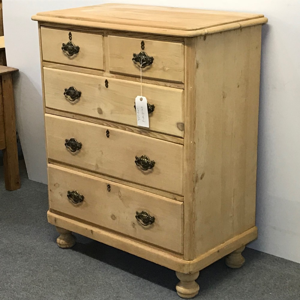 Tall Edwardian Pine Chest of Drawers View III