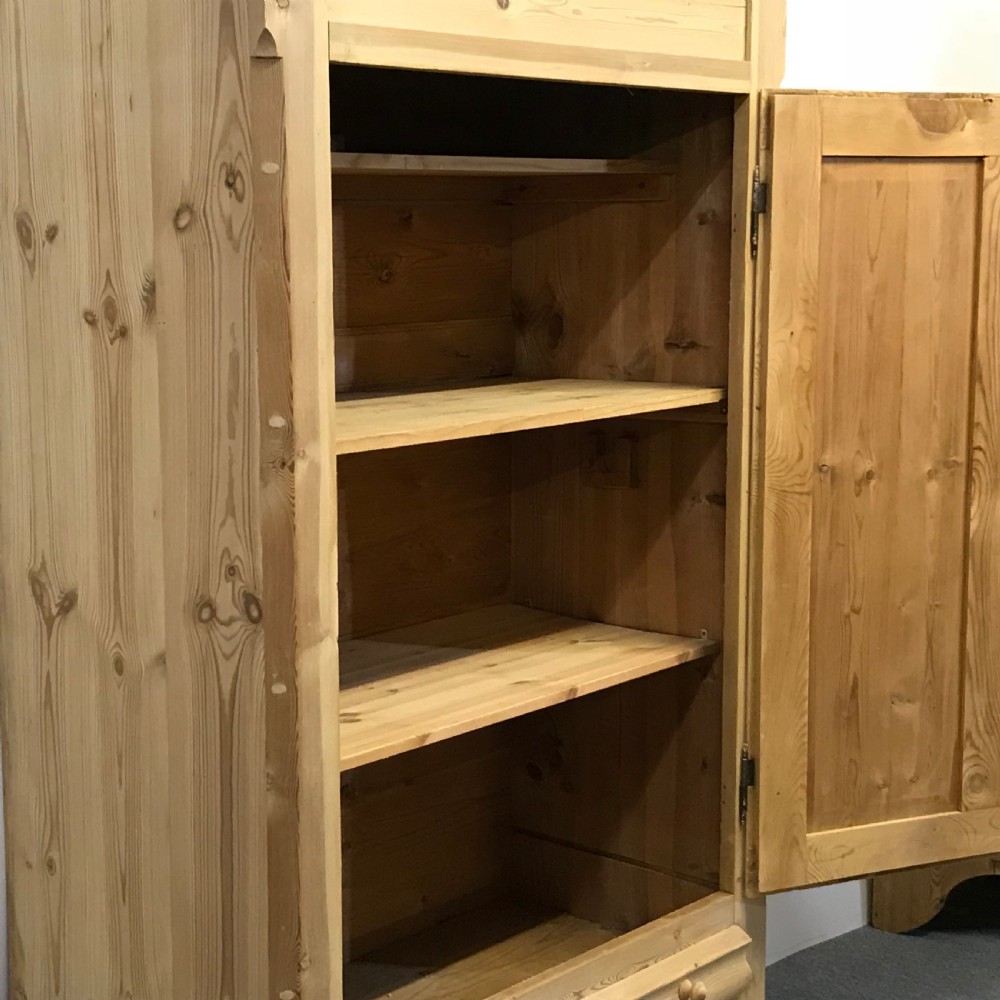 TALL & SLENDER ANTIQUE PINE DANISH LINEN CUPBOARD View III