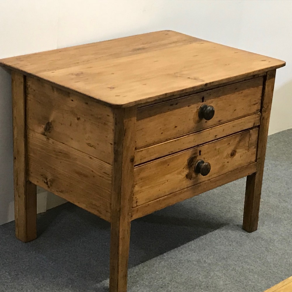 Small Old English Pine Monastery Side Table  View III