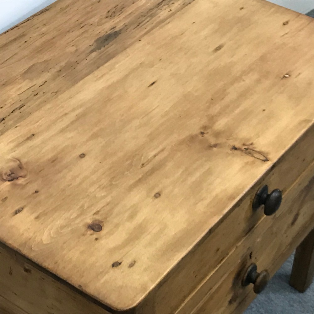Small Old English Pine Monastery Side Table  View VI