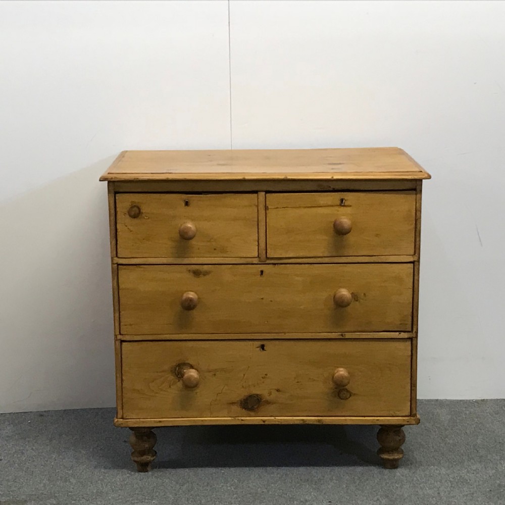 Small Victorian Polished Pine Chest of Drawers