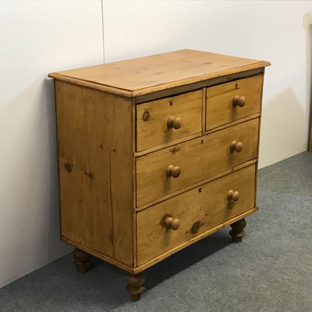 Small Victorian Polished Pine Chest of Drawers View II