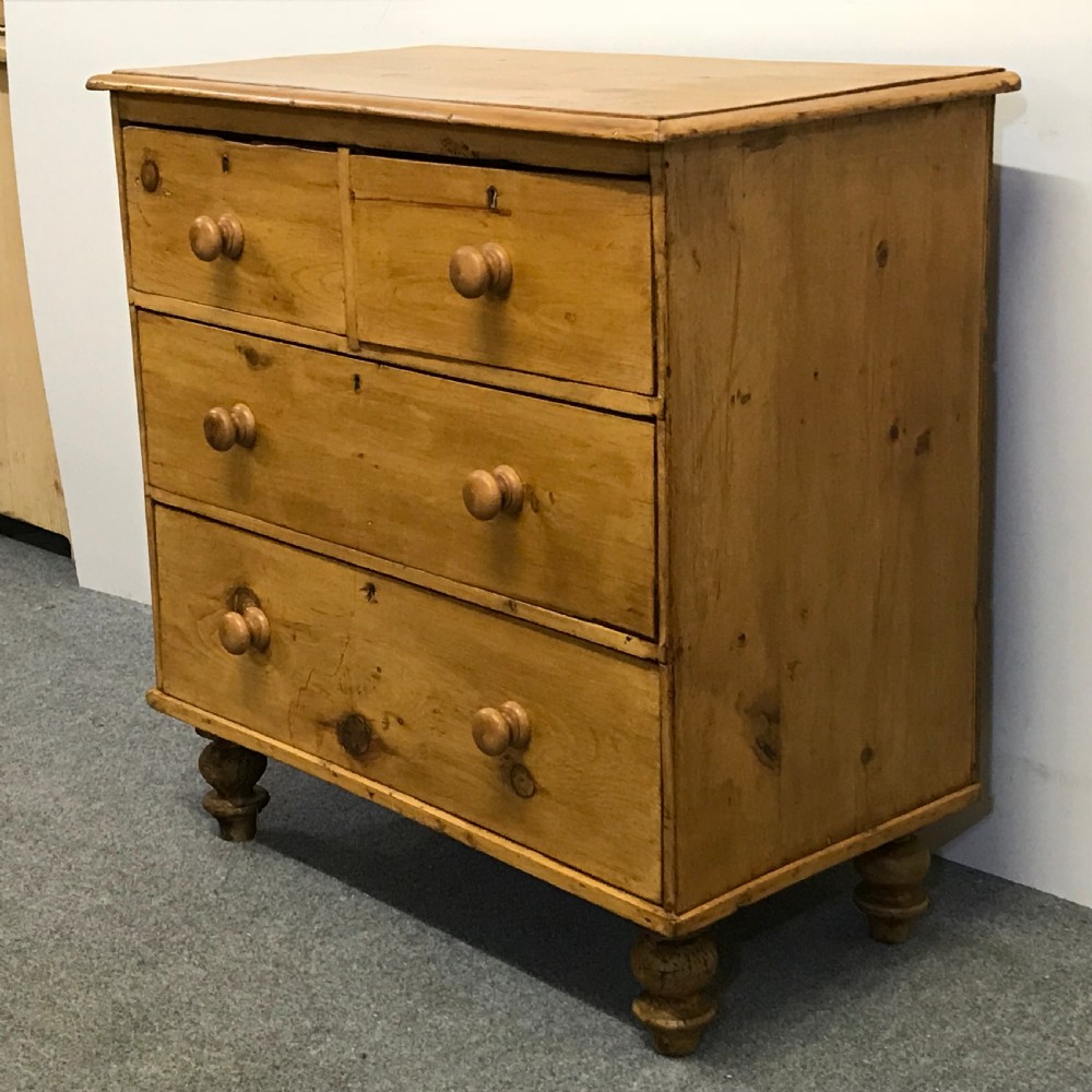 Small Victorian Polished Pine Chest of Drawers View IV