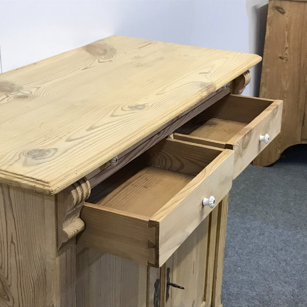 Small Antique Pine Kitchen Farmhouse Cupboard View V
