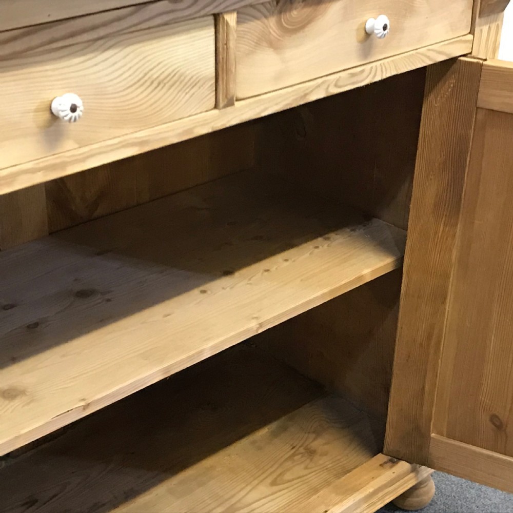 Small Antique Pine Kitchen Farmhouse Cupboard View VII