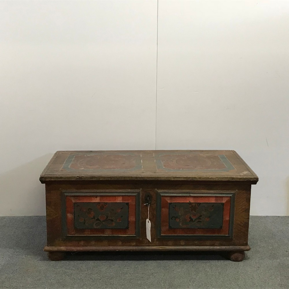 Early 19th Century Painted Pine Marriage Chest c.1811