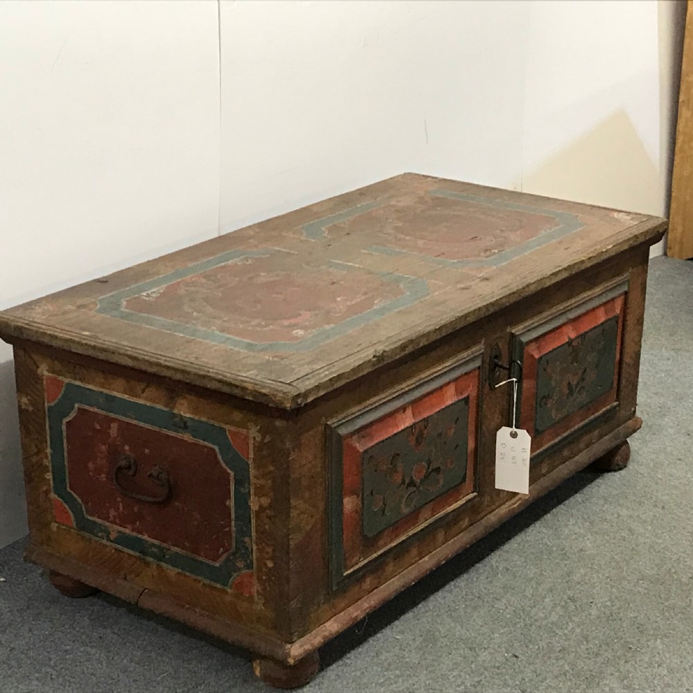 Early 19th Century Painted Pine Marriage Chest c.1811 View VI