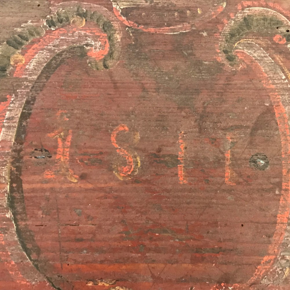 Early 19th Century Painted Pine Marriage Chest c.1811 View VIII