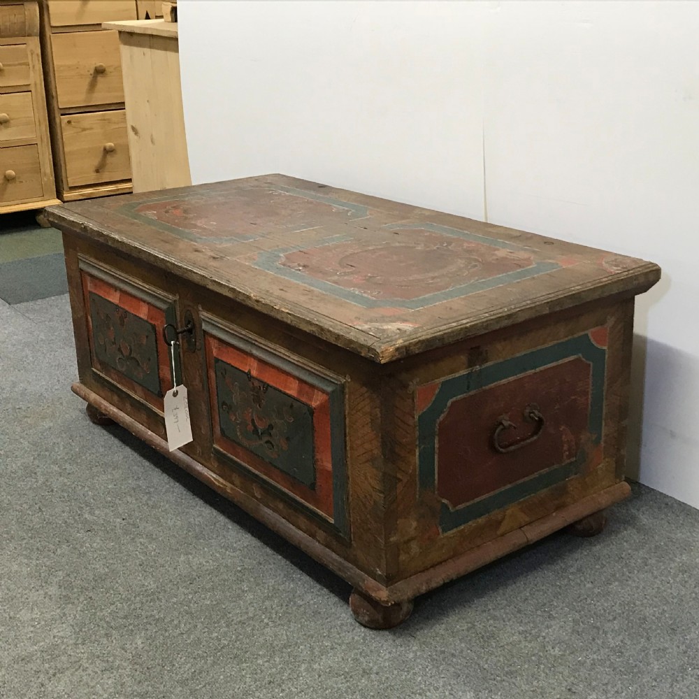 Early 19th Century Painted Pine Marriage Chest c.1811 View X