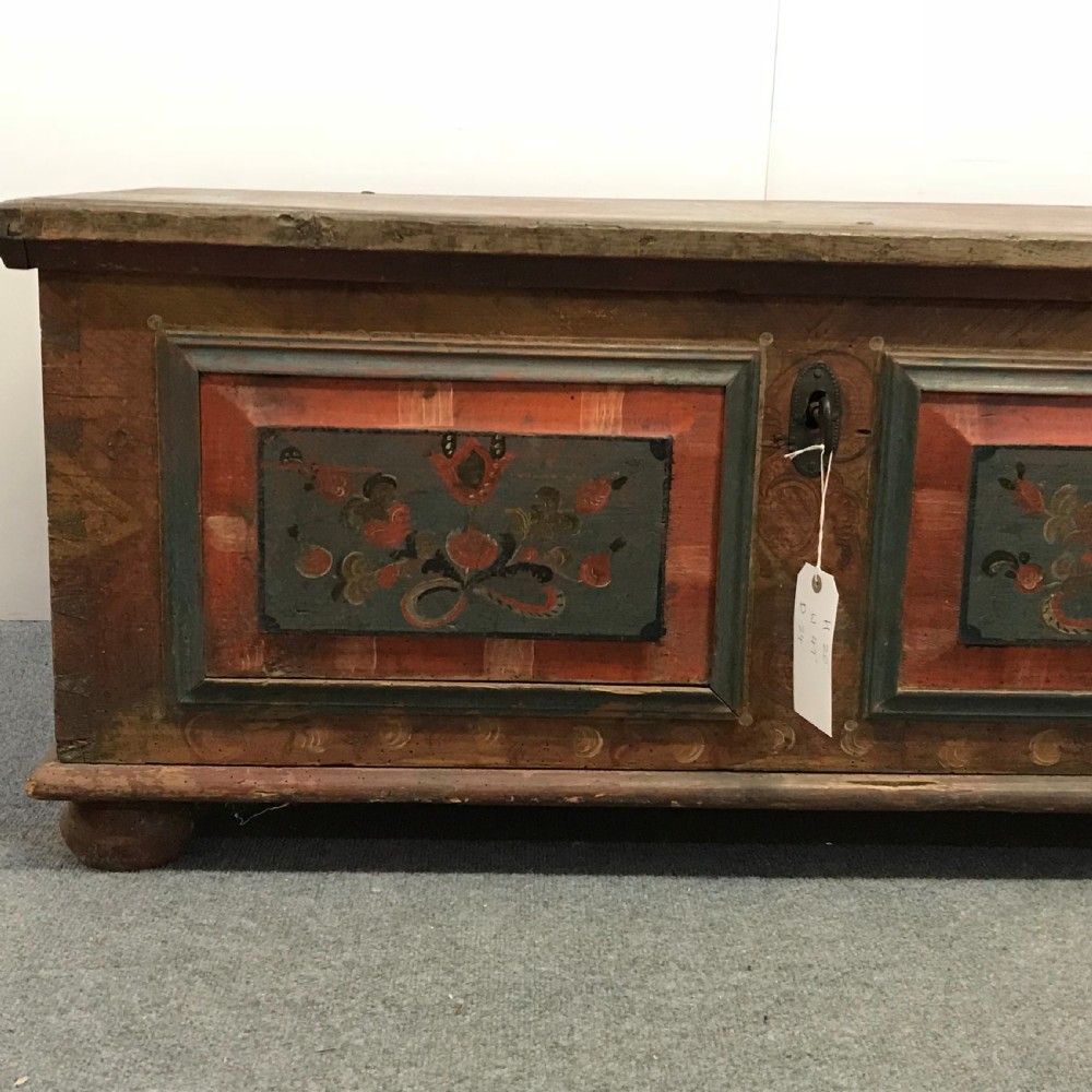 Early 19th Century Painted Pine Marriage Chest c.1811 View XI