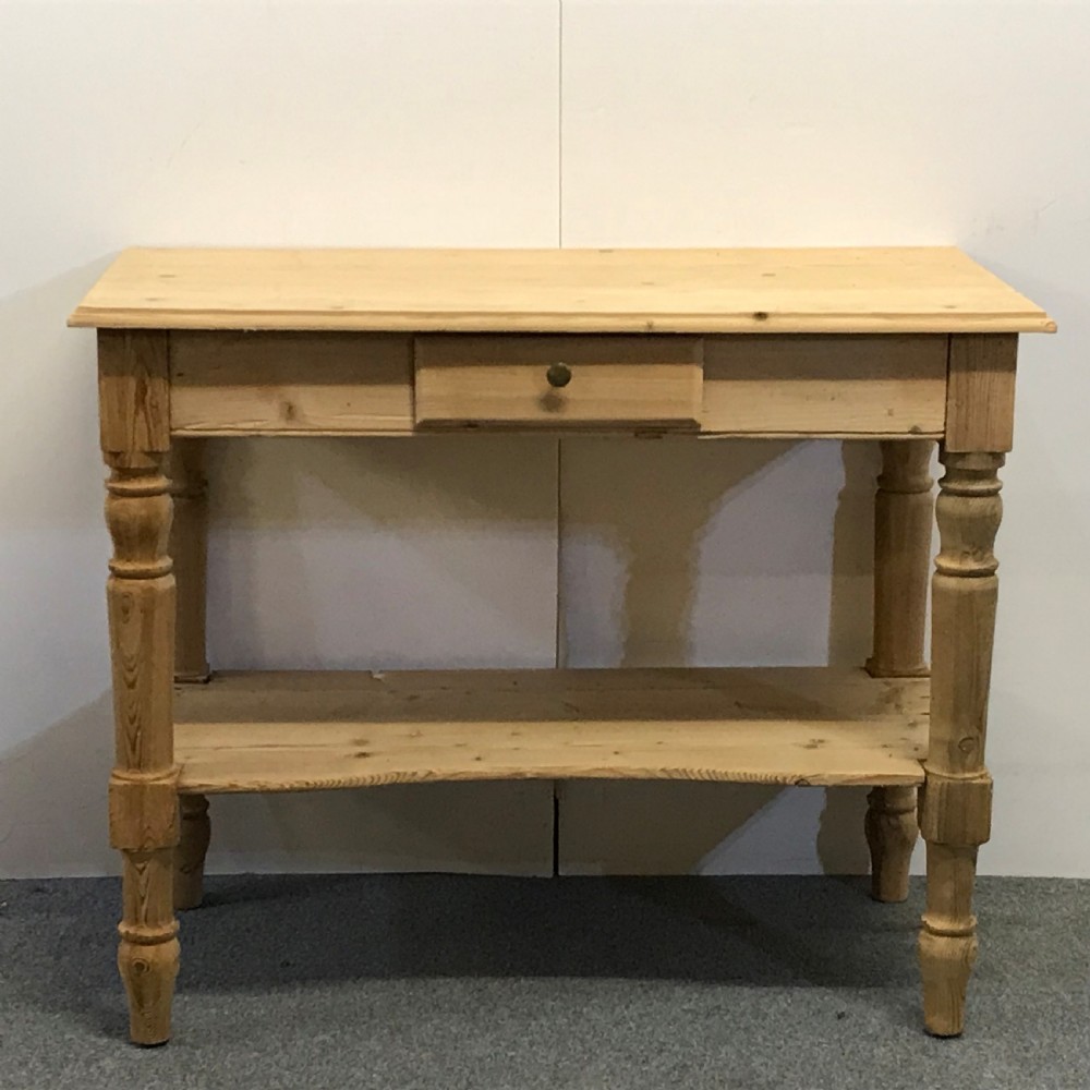 Antique Pine Console Table with Pot Board