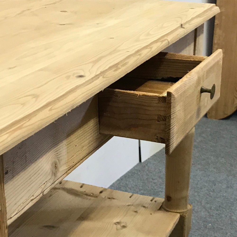 Antique Pine Console Table with Pot Board View IV