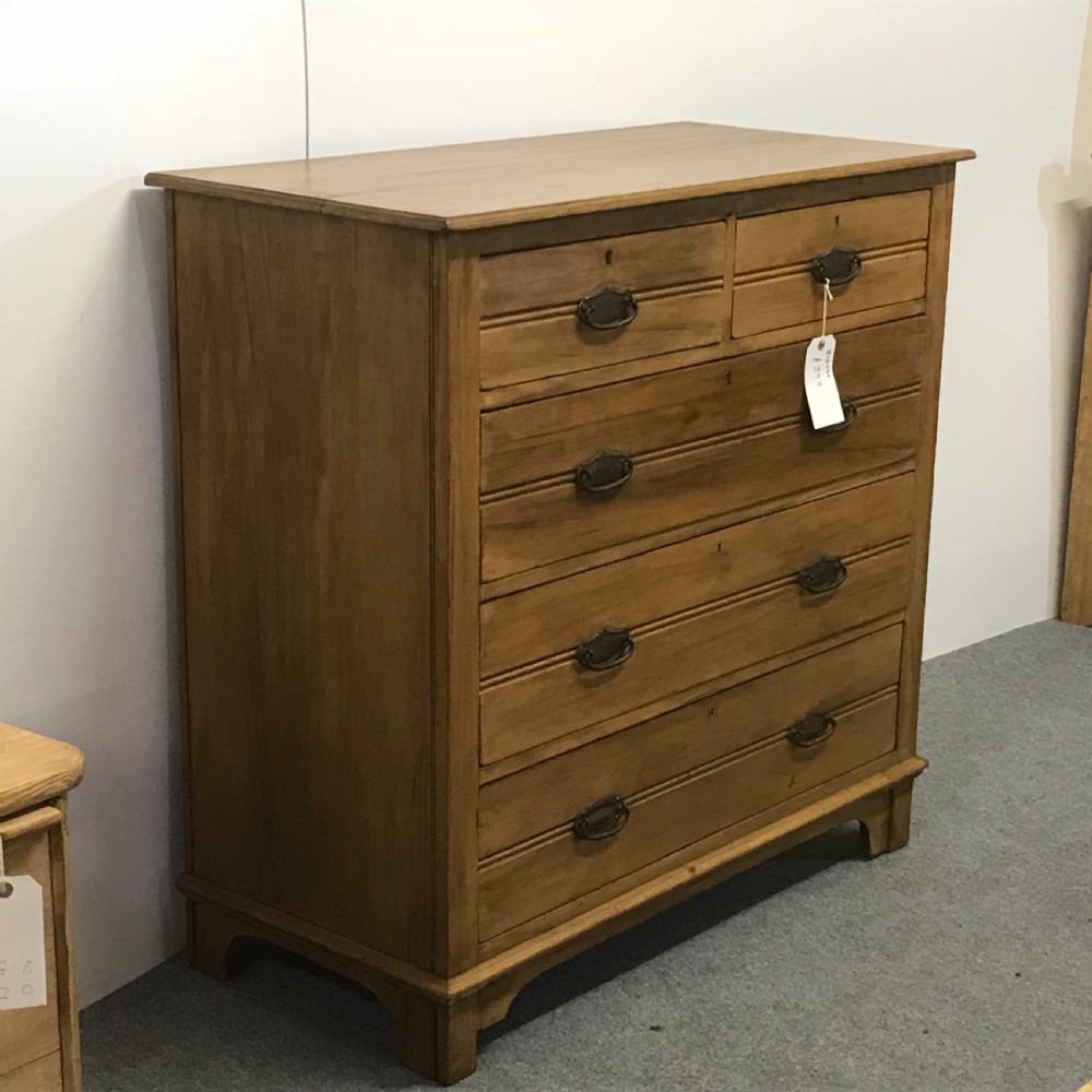 LARGE ENGLISH ANTIQUE SATIN WALNUT CHEST OF DRAWERS View II