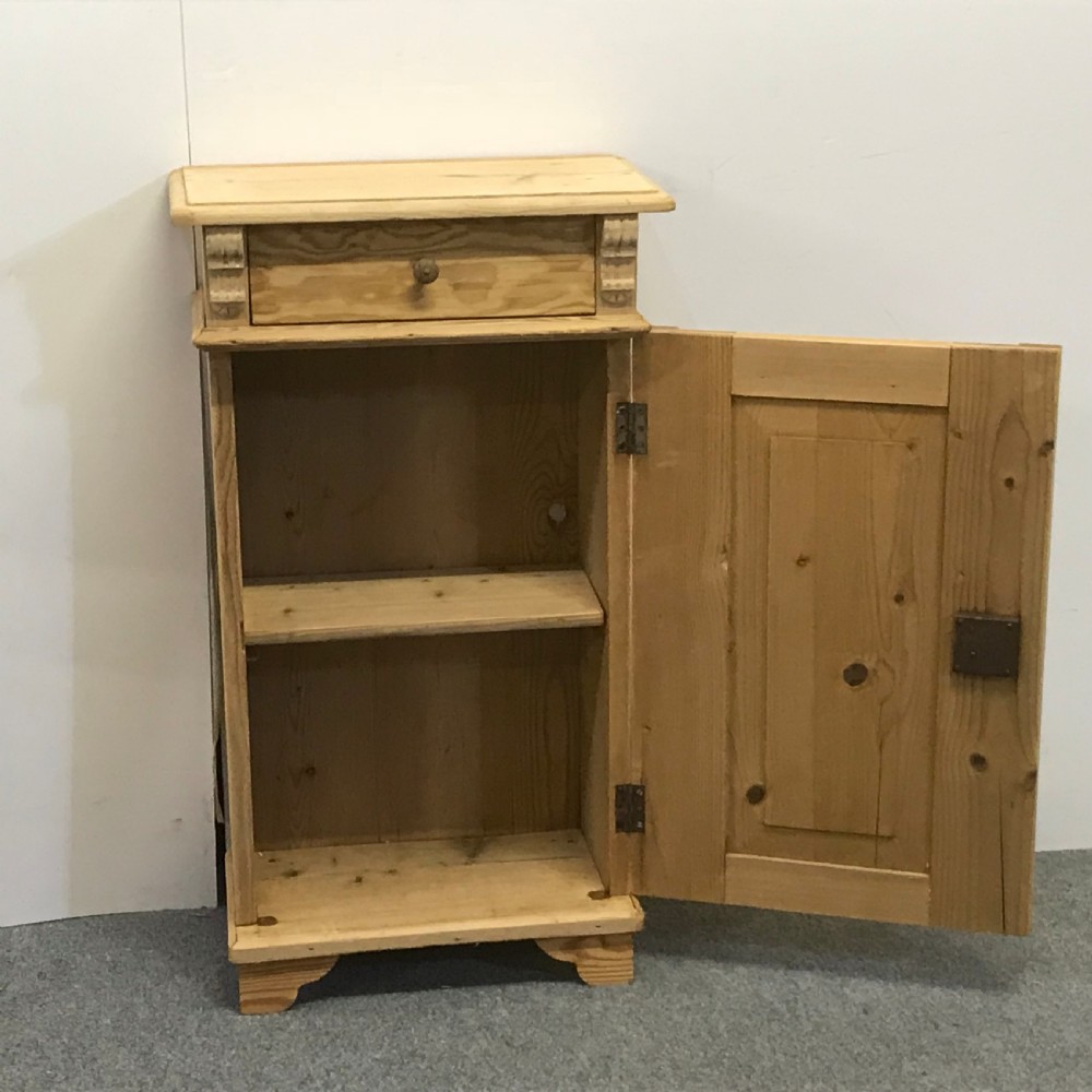 SMALL & SHALLOW ANTIQUE PINE BEDSIDE CUPBOARD View IV