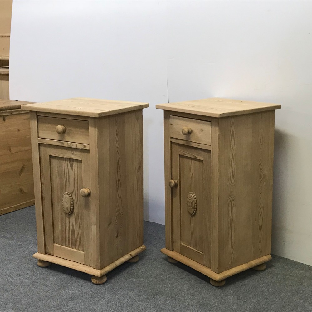 PAIR OF ANTIQUE PINE BEDSIDE CUPBOARDS View IV