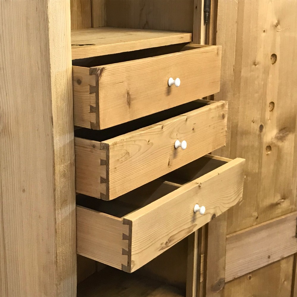 Tall Slim Antique Pine Tallboy  View III
