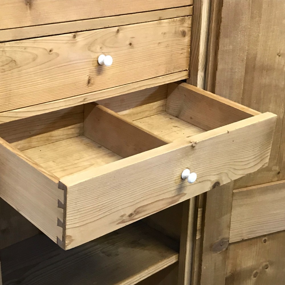 Tall Slim Antique Pine Tallboy  View IV
