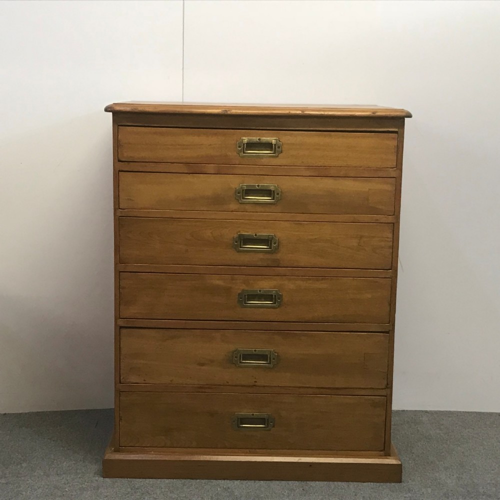OLD ENGLISH PINE & MAHOGANY BANK OF DRAWERS
