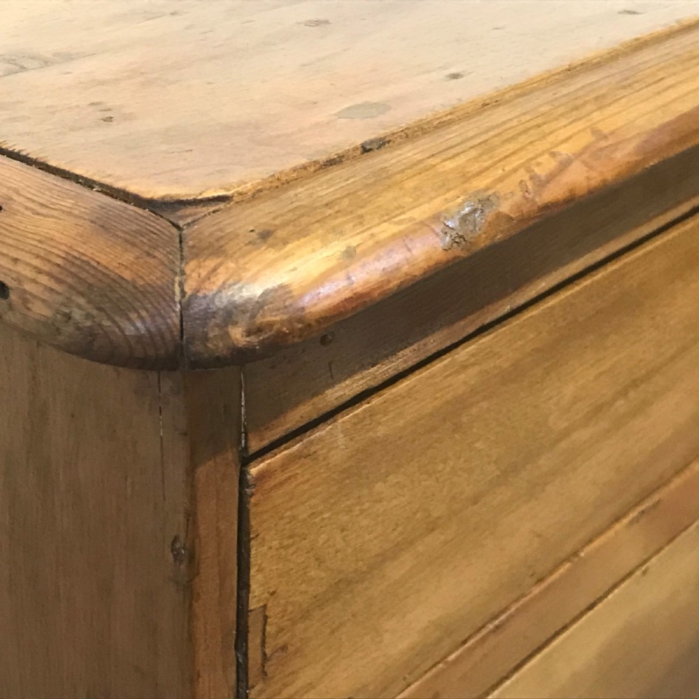 OLD ENGLISH PINE & MAHOGANY BANK OF DRAWERS View V